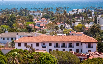 View of Santa Barbara and ocean from County Court House Observation Deck